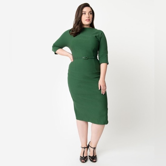 Unique Vintage *Sample* Adelia Black Pink Floral Velvet Wiggle Dress Sz 2X - Picture 8 of 10